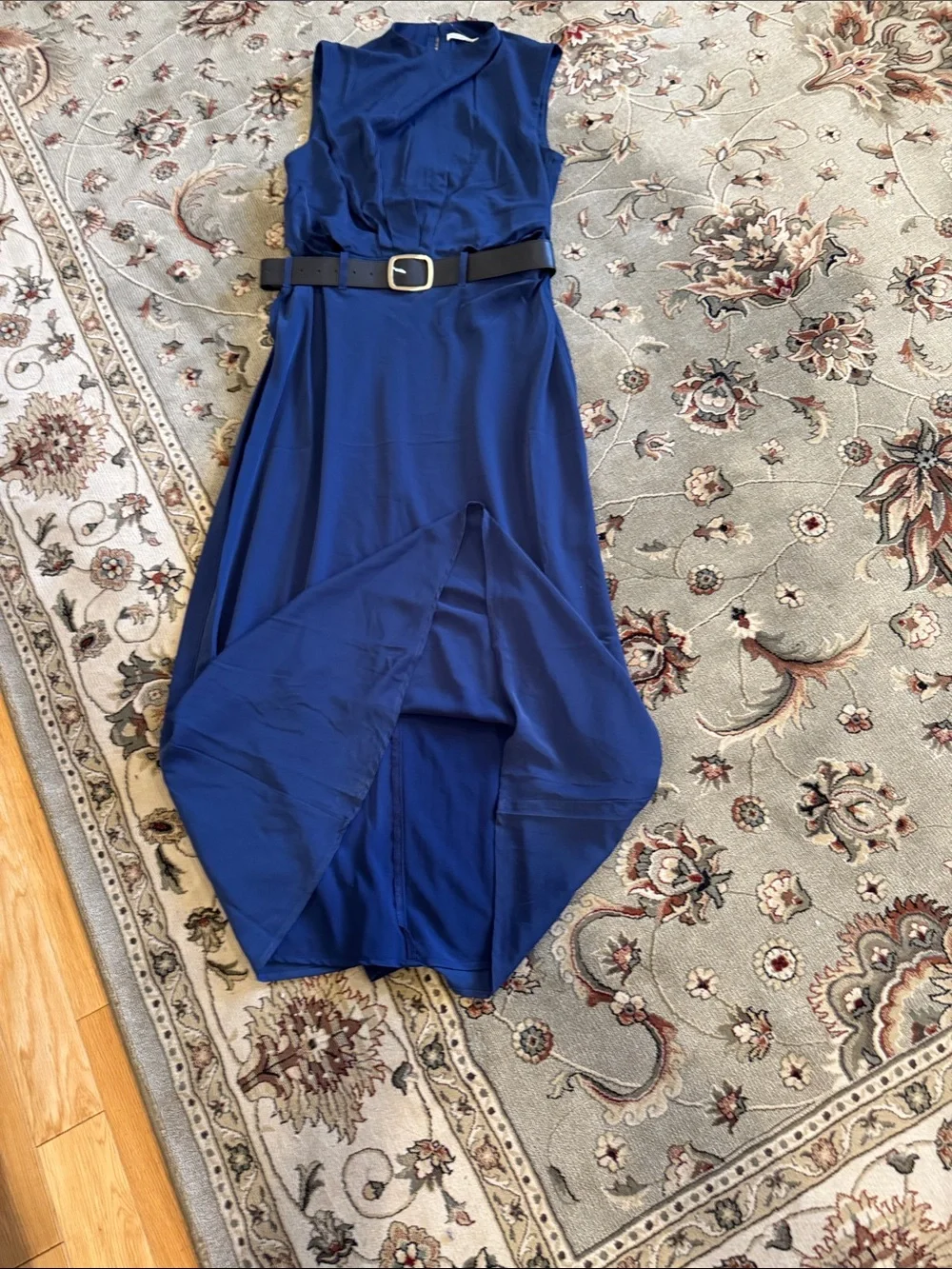 Abercrombie Sleeveless Navy Maxi Dress with Belt size l